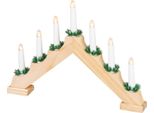 Portacandele Magichome Natale, 7X Led Bianco Caldo, Imitazione Legno, 2Xaa, Per Interni, 39X4,5X29 Cm