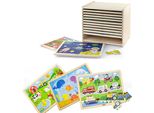 Set Di Puzzle In Legno Viga 12 Puzzle Con 24 Pezzi Su Supporto