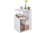 Sobuy FBT69-W Tavolino Con 3 Ripiani Tavolino Da Caffè Tavolino Da Divano Bianco Larghezza Circa 30 X 60 X 40 Cm