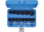 Bgs Set Di Chiavi A Bussola Con Profilo A Spirale / Estrattori Di Viti Con Attacco Quadro 12,5 Mm (1/2") Sw 8 - 27 Mm 16 Pezzi - 5269"