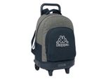 Zaino Scuola Con Ruote Kappa Dark Navy Grey Navy Blue 33 X 45 X 22 Cm
