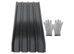 Tolletour Pannelli Per Tetti In Lamiera Grecata 12/24/36 Pezzi 129X46Cm, Lamiera Profilata In Acciaio Zincato Copertura In Lamiera Grecata - Antracite 14㎡ 24X