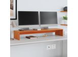 Supporto Per Monitor Marrone Cera 100X27X15 Cm In Legno Di Pino Massiccio