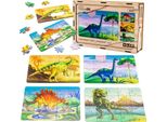 Puzzle Di Legno 4In1 Dinosauri
