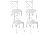 Set Di 4 Sedie Da Giardino In Plastica Bianca - Oviala Dublin