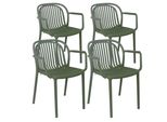 Set Di 4 Poltrone In Plastica Verde Oliva - Oviala Copenhague
