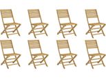 Vidaxl Sedie Da Giardino 8 Pz. Pieghevoli 48,5X61,5X87 Cm In Legno Massiccio Di Acacia