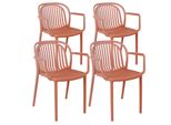Set Di 4 Poltroncine In Plastica Terracotta - Oviala Copenhague