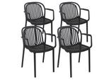 Set Di 4 Poltrone In Plastica Nera - Oviala Copenhague