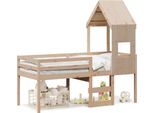 Vidaxl Letto A Soppalco Con Tetto 75X190 Cm In Legno Di Pino Massiccio