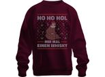 Ho Ho Ho Get Me A Whisky Sloth - Ugly Christmas Sweater Pullover Unisex, Borgogna, L