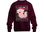Completo Natalizio Axolotl - Brutto Maglione Natalizio Regalo Di Natale Maglione Unisex, Borgogna, 3XL