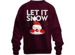 Let It Snow Babbo Natale - Regalo Di Natale Maglione Di Natale Unisex, Borgogna, S