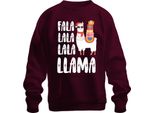 Fala Lala Lala Llama - Regalo Di Natale Maglione Di Natale Unisex, Borgogna, 3XL