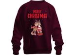 Buon Natale Coppia Di Renne Rudolph - Regalo Di Natale Maglione Di Natale Unisex, Borgogna, 3XL