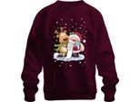 Babbo Klaus Rudolf Renna Neve - Regalo Di Natale Maglione Di Natale Unisex, Borgogna, 3XL