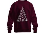 Albero Di Natale Con Fiocchi Di Neve - Regalo Di Natale Maglione Di Natale Unisex, Borgogna, Xxl