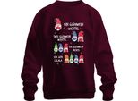 Gnomo Del Vin Brulè Gnomo Elfo Divertente - Regalo Di Natale Maglione Di Natale Unisex, Borgogna, S