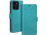 Mayaxess, Honor 200 Smart Wallet Case Funzione Stand Con Cinturino A Mano, Blu Turchese
