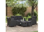Vidaxl Set Di Divani Da Giardino 6 Pezzi Con Cuscini In Poly Rattan Nero