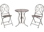 Clayre & Eef Set Bistro Tavolo Bistro Sedia 3 Pezzi Ø 60X70 Ferro Marrone