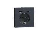 Merten MEG2367-6034 Presa Di Corrente Con Contatto Di Terra E Caricatore Usb Antracite, System Design
