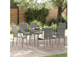 Vidaxl Sedie Da Giardino Impilabili 6 Pz. Poli Rattan Grigio