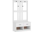 Vidaxl Appendiabiti Sandnes Bianco 87X40X159,5Cm In Legno Di Pino Massiccio