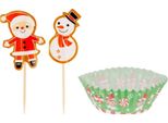 Set Di Pirottini E Stuzzicadenti Magichome Natalizi, Per Muffin Da Forno, Set Da 48 Pz