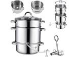 Pentola Spremiagrumi Kadax, 8 L, Acciaio Inox, Vapore, Induzione, Induzione, Gas, Acciaio, 3 In 1, Grande