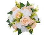 Succebuy Fiori Artificiali, 10 Pezzi, 240X240X120 Mm, Sfere Di Fiori Artificiali In Rose Di Seta, Composizioni Di Rose Per Matrimoni, Celebrazioni, Decorazioni Da Tavola E Accessori Per La Casa, Tonalità Champagne E Bianco