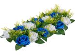 Succebuy Fiori Artificiali, 10 Pezzi, 500X220X120 Mm, Palline Di Fiori, Decorazione Della Tavola Per Matrimoni, Composizioni Di Rose Per Centrotavola Di Matrimonio, Decorazione Della Casa, Rose Blu E Bianche