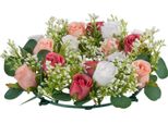 Succebuy Ghirlanda Di Fiori Artificiali, 340X340X90 Mm, Ghirlanda Decorativa Con Rose Rosa E Bianche, Ideale Per San Valentino, Festa Della Mamma, Celebrazioni, Matrimoni E Decorazioni Da Tavola, Set Di 10 Pezzi.
