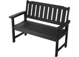 Succebuy Panchina Da Giardino 128 Cm, Design Robusto Con Capacità Di Carico Di 363 Kg Per 2-3 Persone, Struttura In Plastica Resistente Agli Agenti Atmosferici Con Schienale E Ampi Braccioli, Ideale Per Giardino, Patio, Cortile O Veranda, Nero