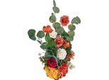 Succebuy Composizioni Di Fiori Artificiali, Set Di 4, 450X250X250 Mm Decorazioni Con Fiori Arancioni Per Matrimoni, Celebrazioni, Feste, Design Di Tavoli E Salotti