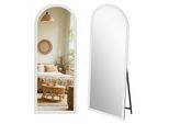 Specchio A Figura Intera Aiorber 160X50Cm, Appoggio E Montaggio A Parete, Cornice In Legno Massiccio, Grande, Design Moderno, Bianco / Marrone / Nero