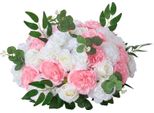 Succebuy Fiori Artificiali, 10 Pezzi, 45,7 Cm Di Diametro, Rose Di Seta, Palline Di Fiori Artificiali, Decorazione Della Tavola Per Matrimoni, Composizioni Di Rose Per Centrotavola, Decorazioni Per La Casa, Rosa E Bianco