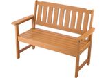 Succebuy Panchina Da Giardino 128 Cm, Robusta E Resistente Alle Intemperie, Adatta Per 2-3 Persone, Struttura In Plastica Con Schienale E Ampi Braccioli, Ideale Per Patio, Giardino O Parco, Aspetto Legno