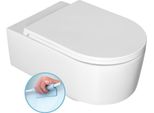 Sistema A Wc Sospeso, Senza Bordo, 36X53,5 Cm, Bianco