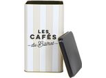 Howhomely | Contenitore Per Il Caffè - Barattolo Per Il Caffè - 11 X 11 X 18 Cm - 2 L - Beige - Strisce - Barattolo Per Il Caffè - Metallo