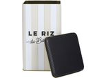 Howhomely | Barattolo Per Il Riso - Barattolo Per Il Riso - 11 X 11 X 18 Cm - A Righe Beige - Contenitore Per Il Riso - Metallo - Con Iscrizione