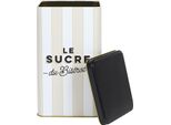 Howhomely | Barattolo Per Zucchero - Contenitore Per Zucchero - 11 X 11 X 18 Cm - 2 L - Beige A Righe - Zuccheriera Con Coperchio - Metallo