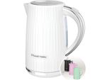 Bollitore Da 1,7 L Bianco Con Design Retrò, Accenti In Acciaio Inox, Filtro Anticalcare, Apertura Del Coperchio Con La Semplice Pressione Di Un Pulsante, Indicatore Del Livello Dell'acqua, Interruttore Illuminato, Senza Bpa
