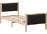 Vidaxl Struttura Letto Con Testiera Nera 80 X 200 Cm In Tessuto