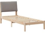 Vidaxl Struttura Letto Marrone E Tortora 75 X 190 Cm In Legno Di Pino Massiccio