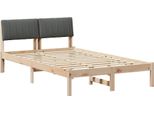 Vidaxl Struttura Letto Marrone E Grigio Scuro 120 X 200 Cm In Legno Di Pino Massiccio