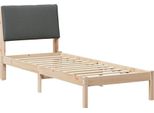Vidaxl Struttura Letto Marrone E Grigio Scuro 75 X 190 Cm In Legno Di Pino Massiccio