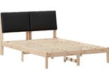 Vidaxl Struttura Letto Marrone E Nera 160 X 200 Cm In Legno Di Pino Massiccio