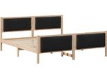 Vidaxl Struttura Letto Con Testiera Nera 180 X 200 Cm In Tessuto
