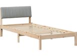 Vidaxl Struttura Letto Marrone E Grigio Chiaro 90 X 200 Cm In Legno Di Pino Massiccio